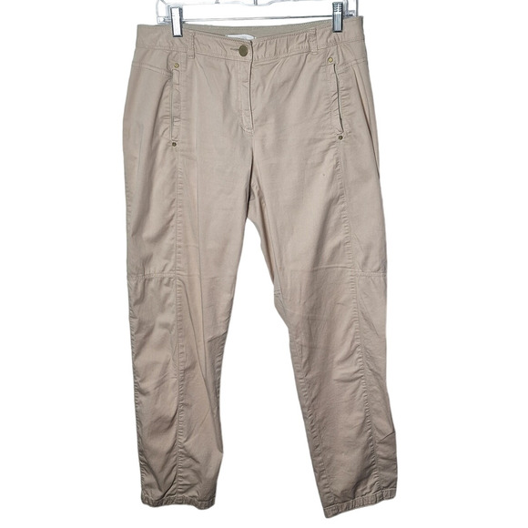 Chico's 0.5 Women 6 Beige Casual Mid Rise Straight Leg Stretch Comfort Pants - Picture 1 of 5